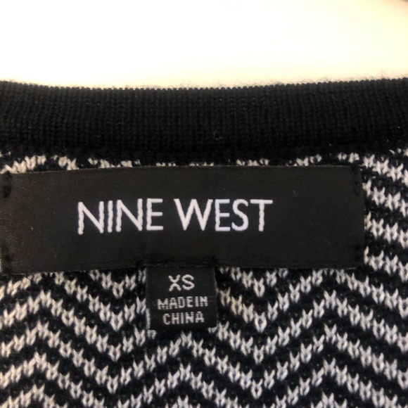 NWT XS Nine West Chevron Striped Sweater Dress - Picture 3 of 5